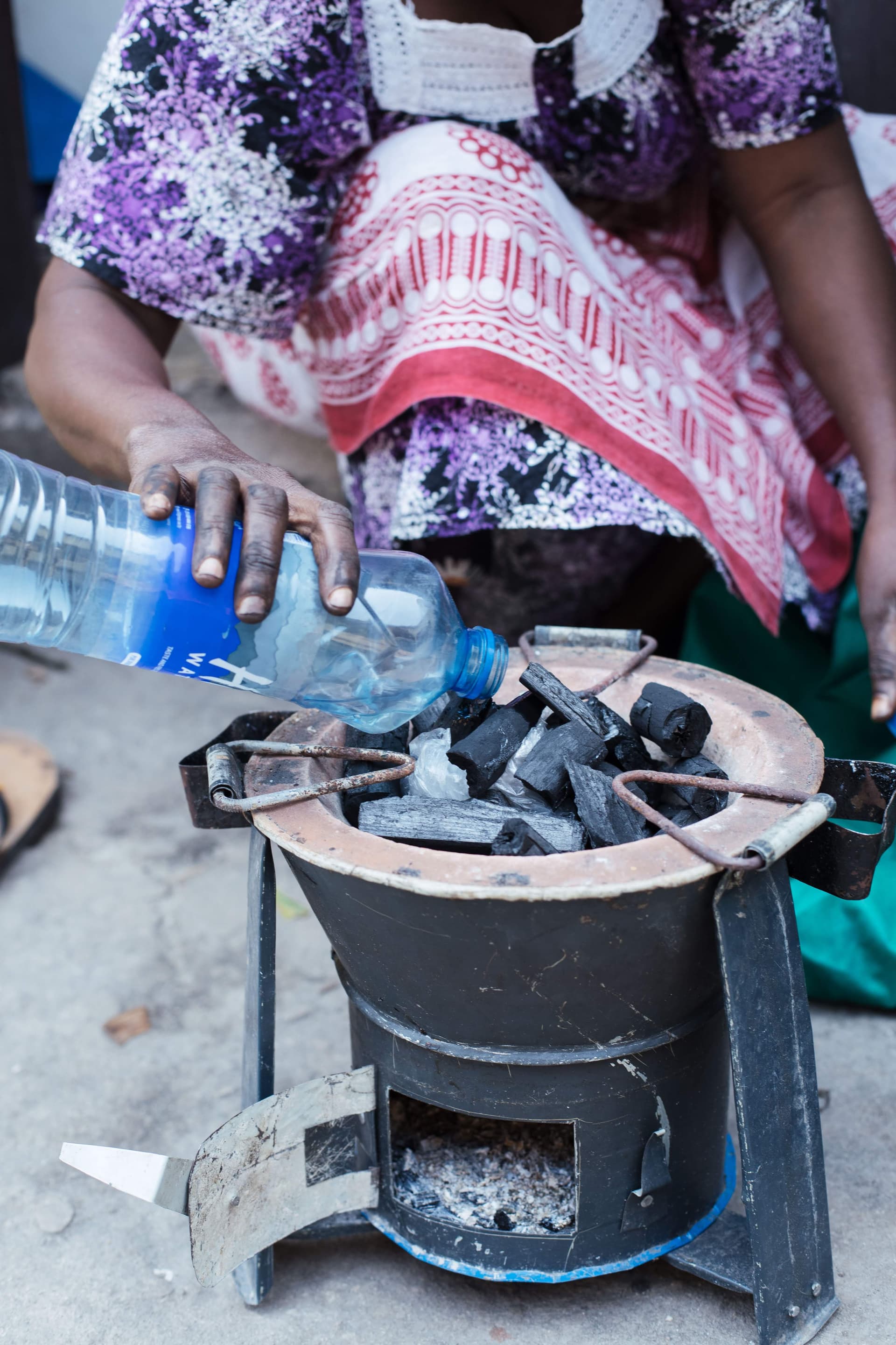 Traditional charcoal cooking